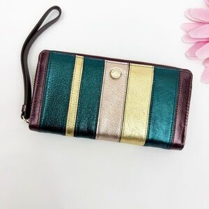 Radley London Clifton Hall Phone Wristlet Wallet Metallic Amethyst Gold Heritage